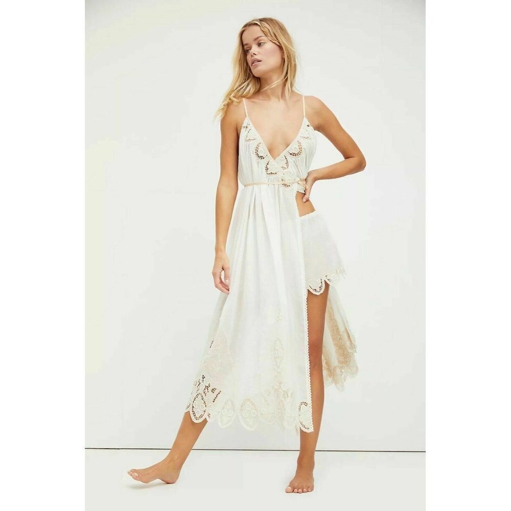 Free People White/Cream Eyelet Maxi Dress